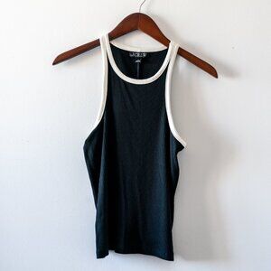 NWOT-J.Crew black with white trim tank